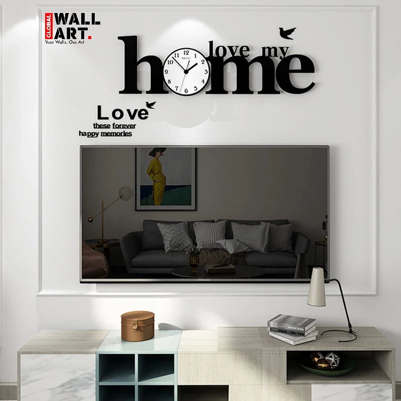 love my home Wooden Wall Clock