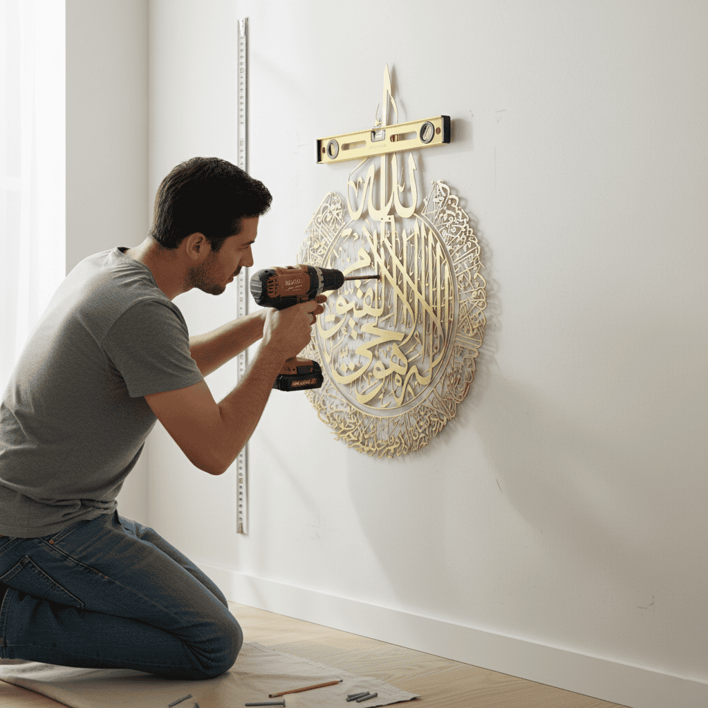 Ayatul Kursi Steel Metal Islamic Wall Art - Multicolor - Global Wall Art