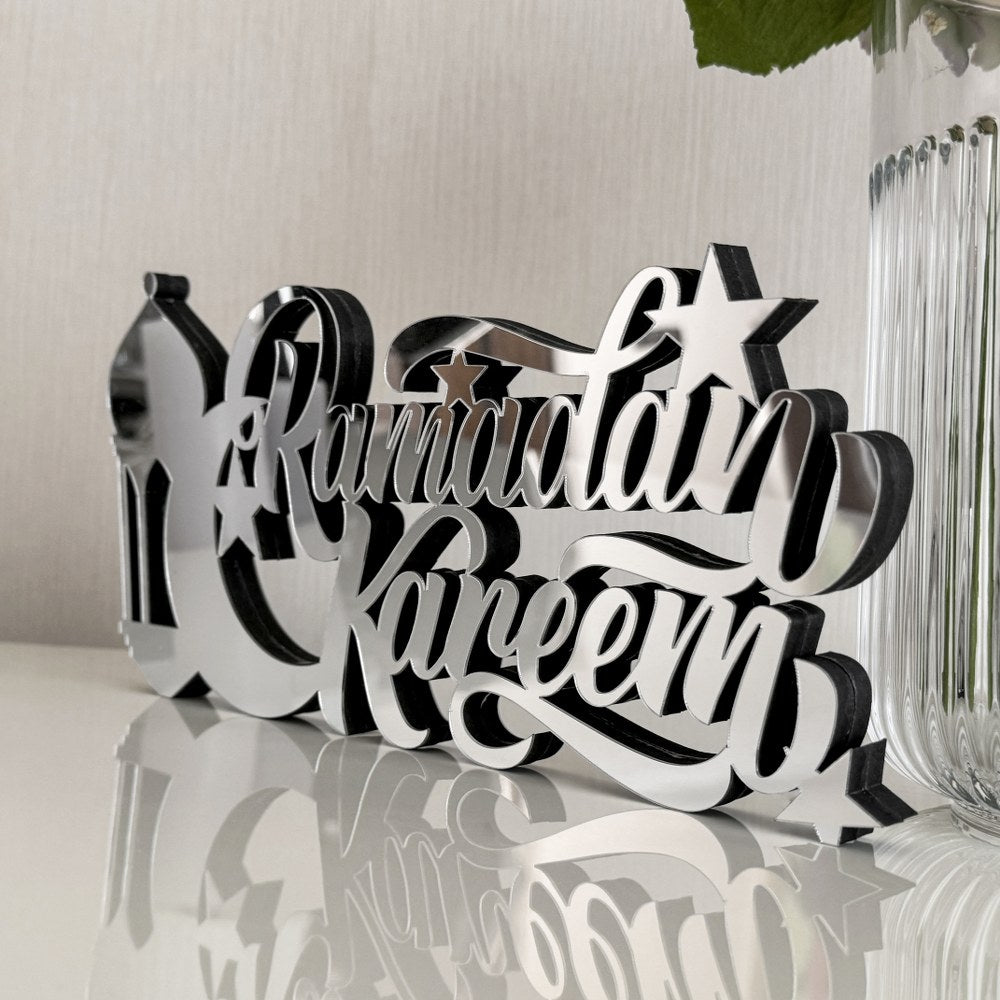 Beautiful Ramadan Kareem English Calligraphy - Perfect Islamic Gift Table Art - Global Wall Art