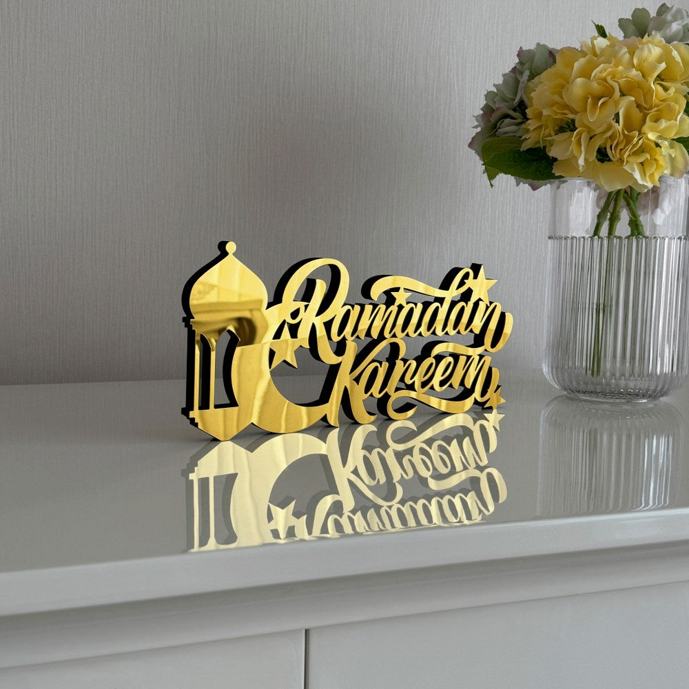 Beautiful Ramadan Kareem English Calligraphy - Perfect Islamic Gift Table Art - Global Wall Art