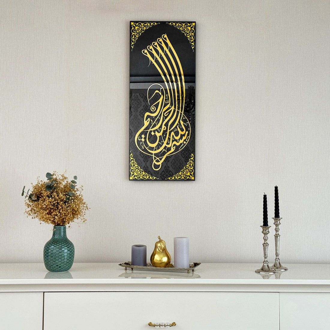 Tempered Glass Arabic Wall Decor for Muslim Home