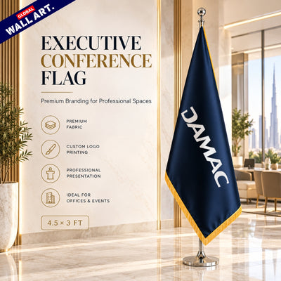 Custom Executive Indoor Conference Flag UAE | 7ft Corporate Flag