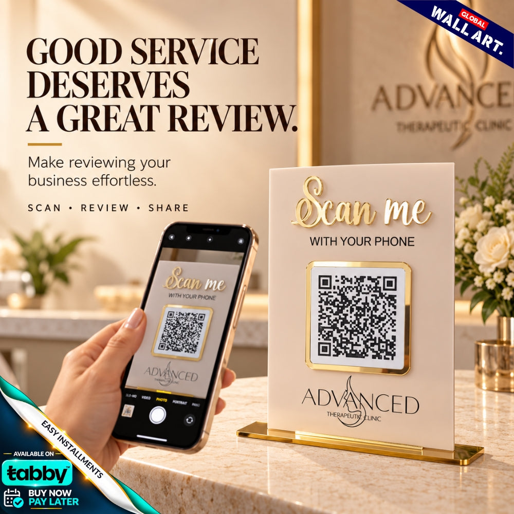 Custom Verticle Acrylic QR Code Sign | Multi QR Social Media Display