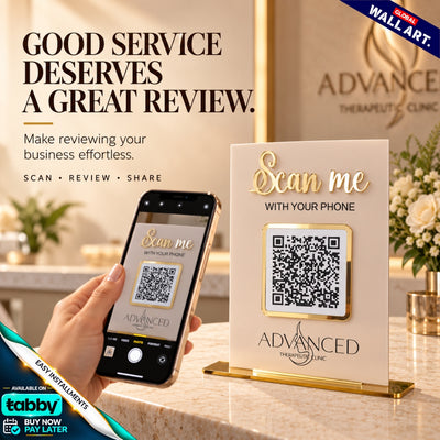 Custom Verticle Acrylic QR Code Sign | Multi QR Social Media Display