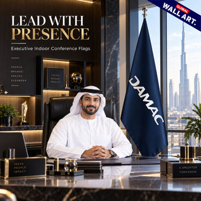 Custom Executive Indoor Conference Flag UAE | 7ft Corporate Flag