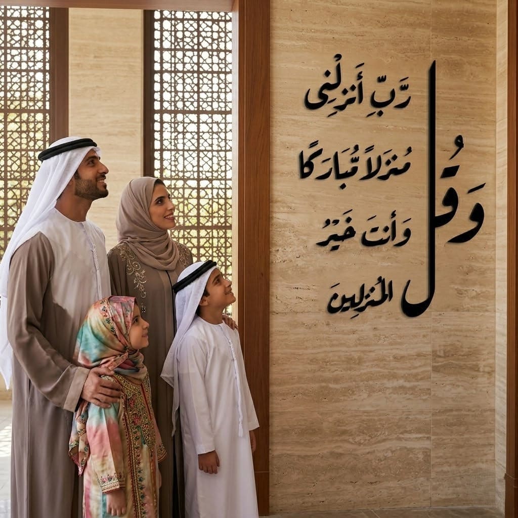 Dua for Home Blessing Acrylic Wall Art - "و قل رب انزلنى منزلا مباركا" Global Wall Art