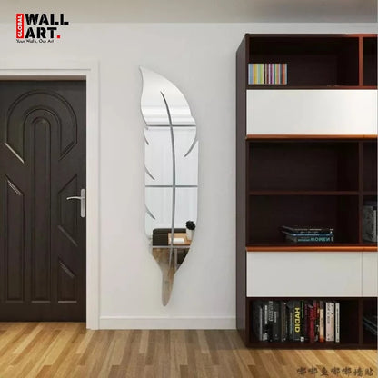 3D Leaf Acrylic Mirror Wall Decor Stickers