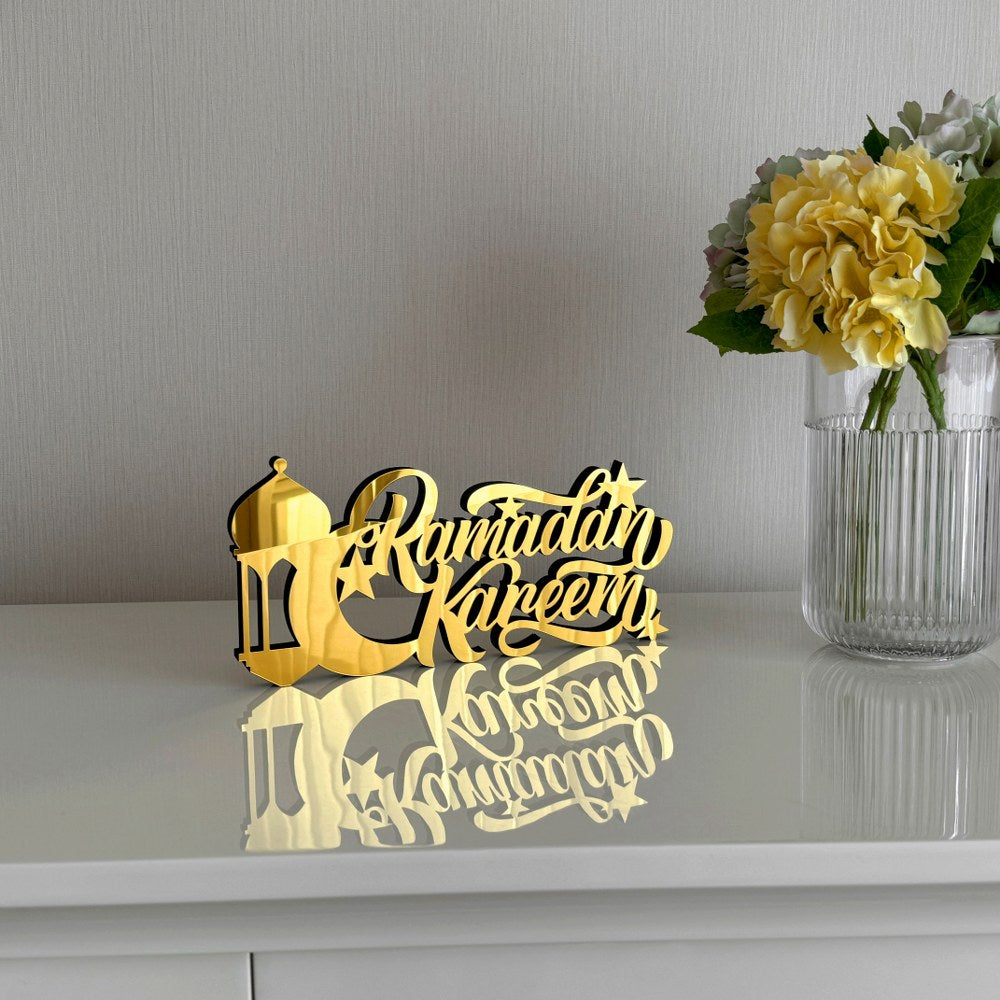 Beautiful Ramadan Kareem English Calligraphy - Perfect Islamic Gift Table Art - Global Wall Art