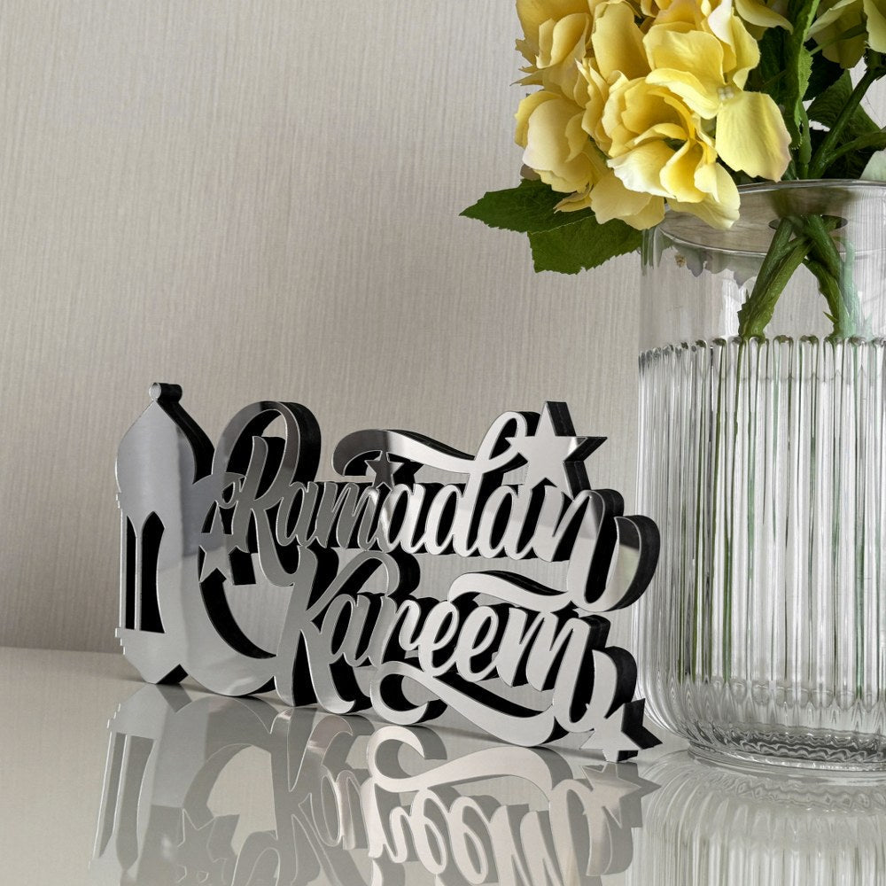 Beautiful Ramadan Kareem English Calligraphy - Perfect Islamic Gift Table Art - Global Wall Art