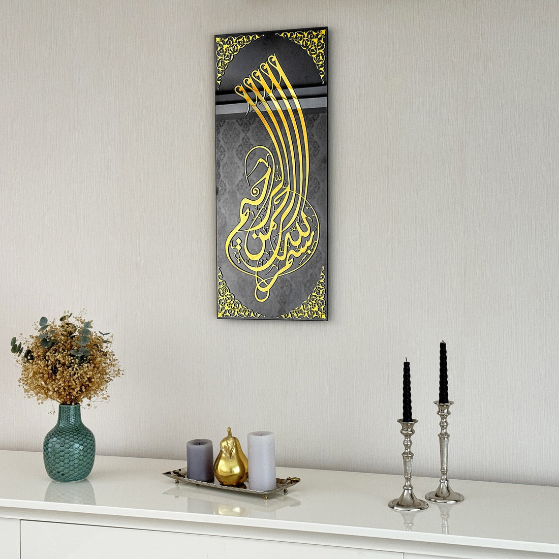 Tempered Glass Arabic Wall Decor for Muslim Home