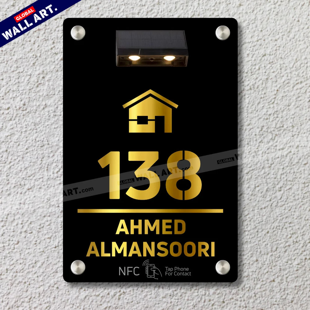 Customizable Solar Light Acrylic House Name Plate