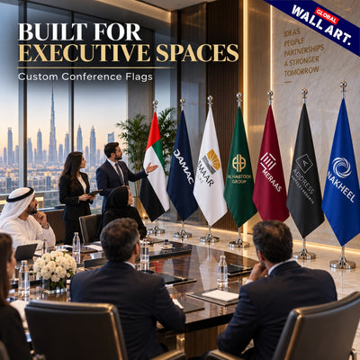 Custom Executive Indoor Conference Flag UAE | 7ft Corporate Flag