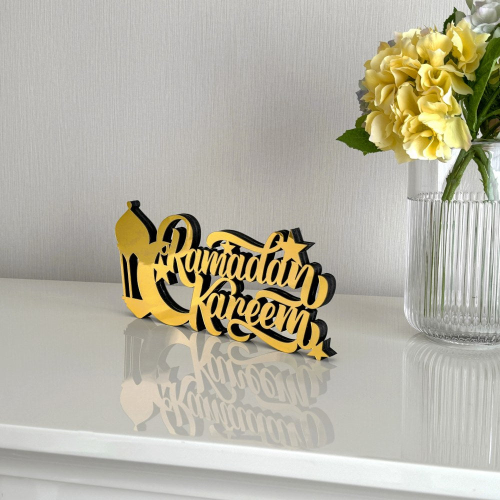 Beautiful Ramadan Kareem English Calligraphy - Perfect Islamic Gift Table Art - Global Wall Art