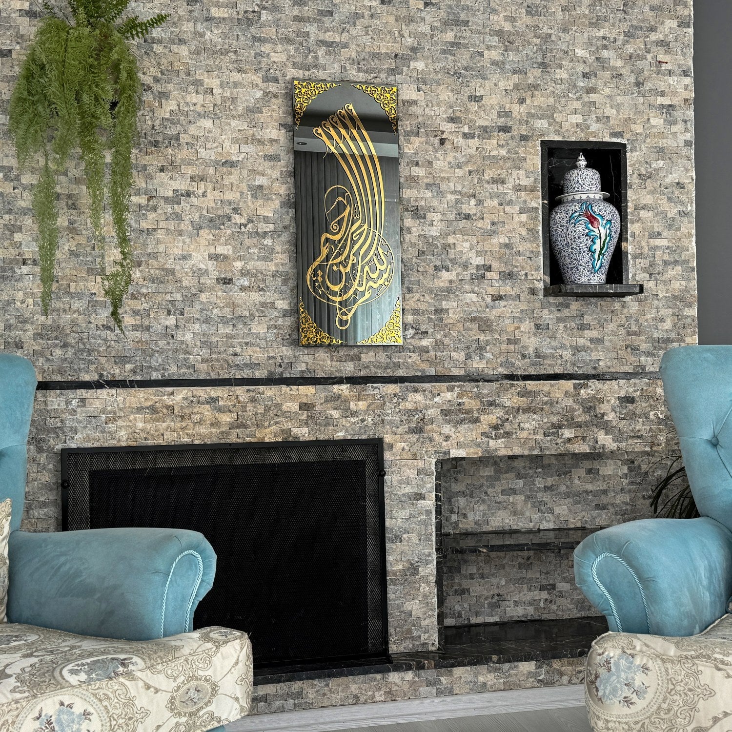 Tempered Glass Arabic Wall Decor for Muslim Home