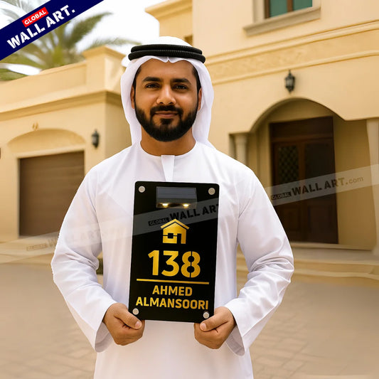 Customizable Solar Light Acrylic House Name Plate