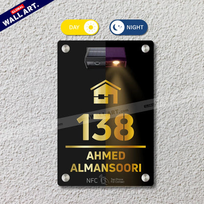 Customizable Solar Light Acrylic House Name Plate