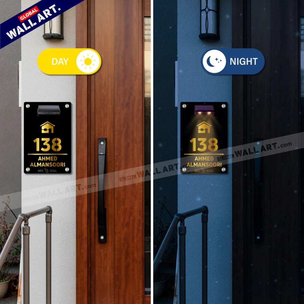 Customizable Solar Light Acrylic House Name Plate