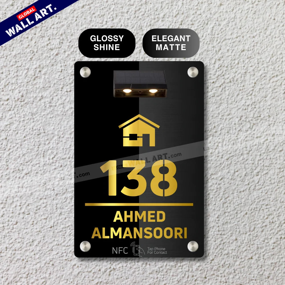 Customizable Solar Light Acrylic House Name Plate
