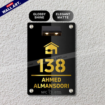 Customizable Solar Light Acrylic House Name Plate