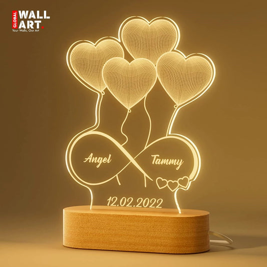 Customize 3D illusion Acrylic lamp, 3D Light for Night, Decoration Piece, Birthday Gift, Gift Piece