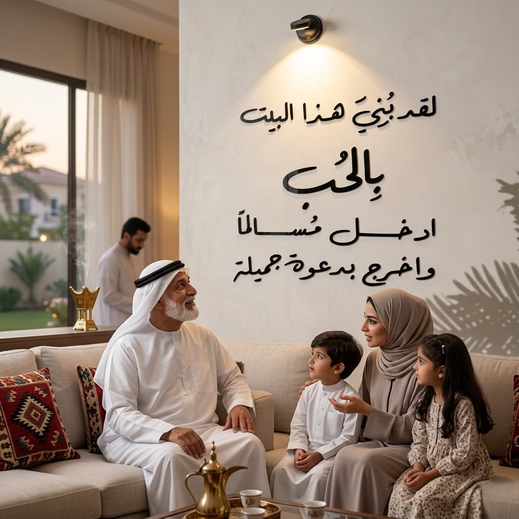 This House Was Built with Love" 3D Acrylic Wall Art (لقد بني هذا البيت بالحب) Global Wall Art