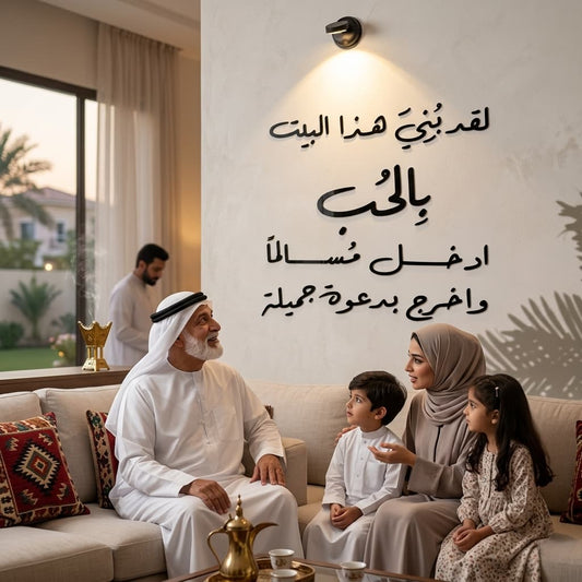 This House Was Built with Love" 3D Acrylic Wall Art (لقد بني هذا البيت بالحب) Global Wall Art