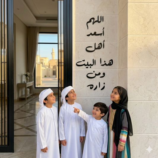 Dua for Home Blessing Acrylic Wall Art - "اللهم أسعد أهل هذا البيت ومن زاره" Global Wall Art
