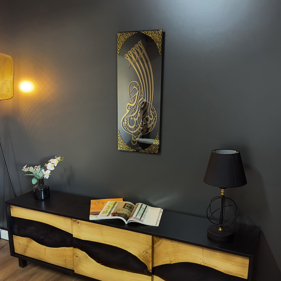 Tempered Glass Arabic Wall Decor for Muslim Home