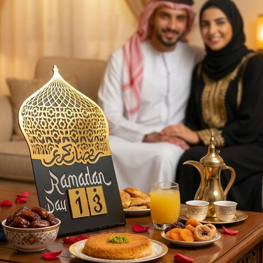 Ramadan Kareem Changeable Date Islamic Table Decor – Metal & Acrylic | Global Wall Art