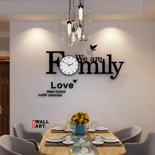 We are Family Wooden Wall Clock