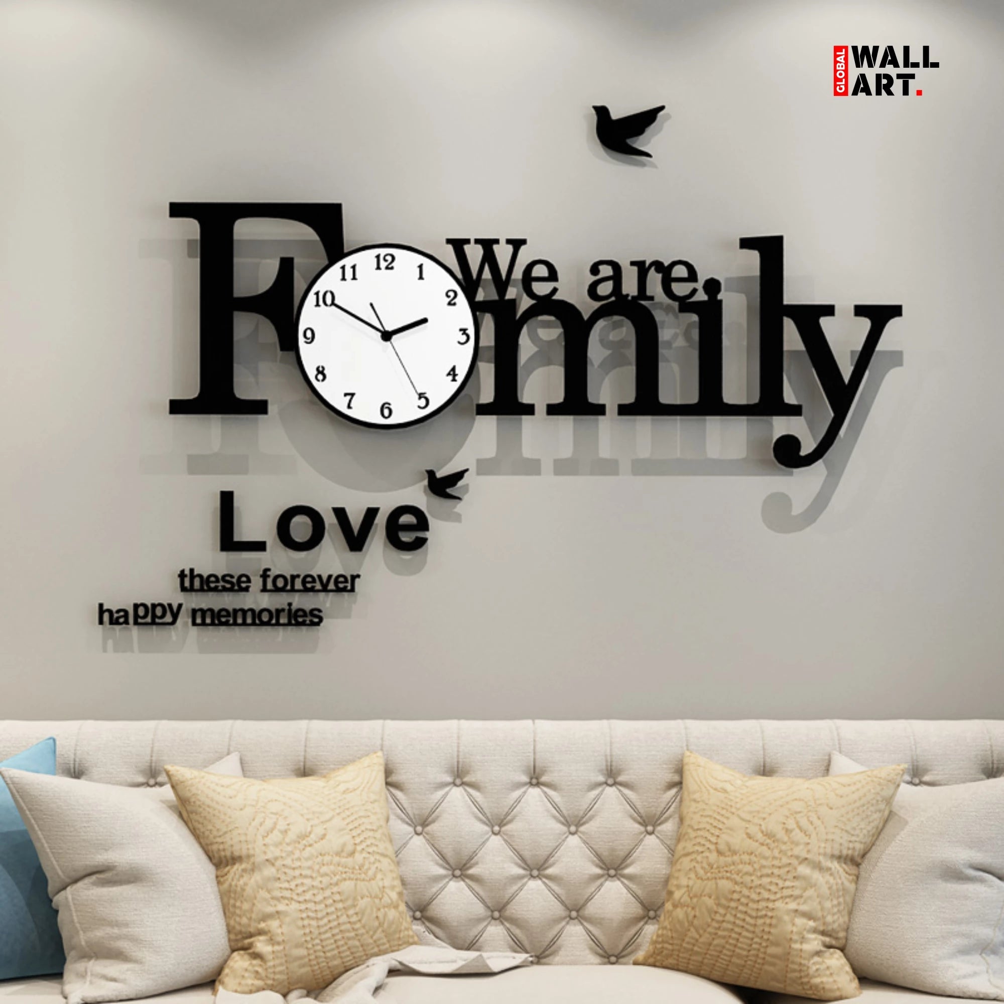 We are Family Wooden Wall Clock