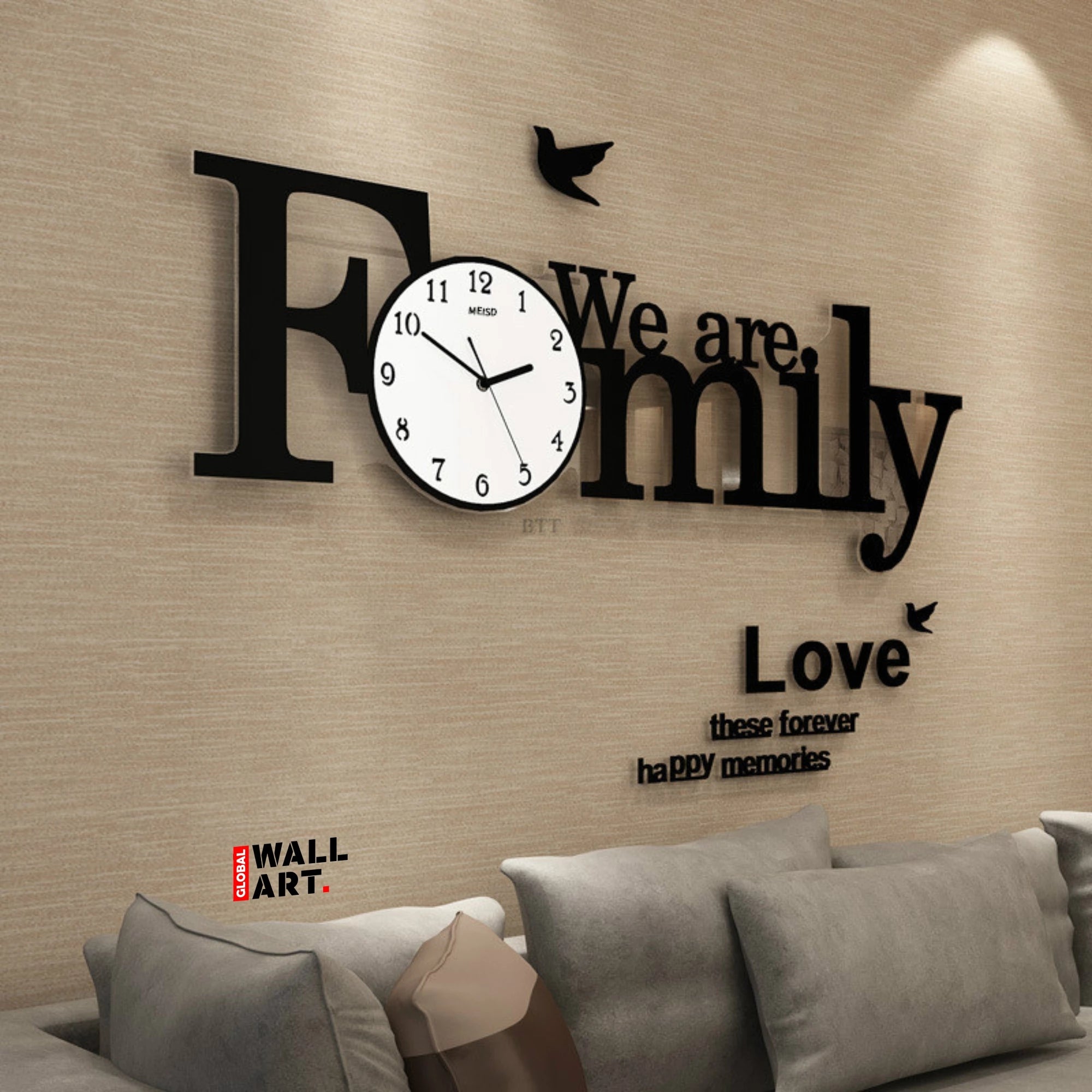 We are Family Wooden Wall Clock