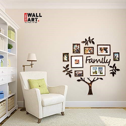Wooden Family Tree With Photo Frame Modern Wall Art 
