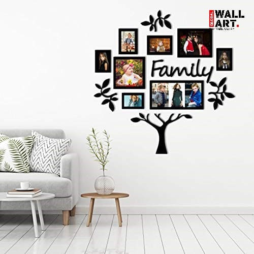 Wooden Family Tree With Photo Frame Modern Wall Art 