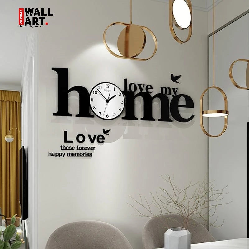 love my home Wooden Wall Clock