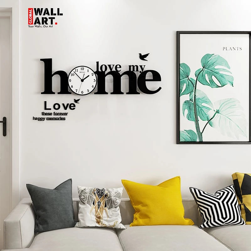 love my home Wooden Wall Clock