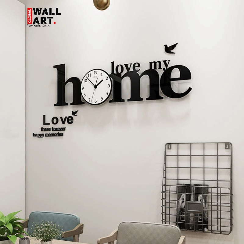 love my home Wooden Wall Clock
