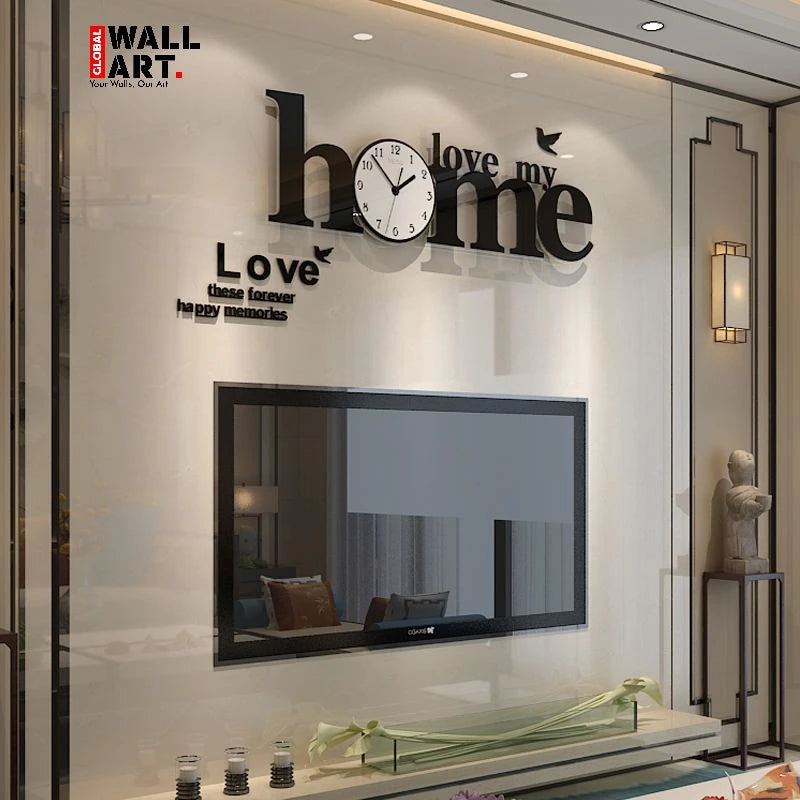 love my home Wooden Wall Clock